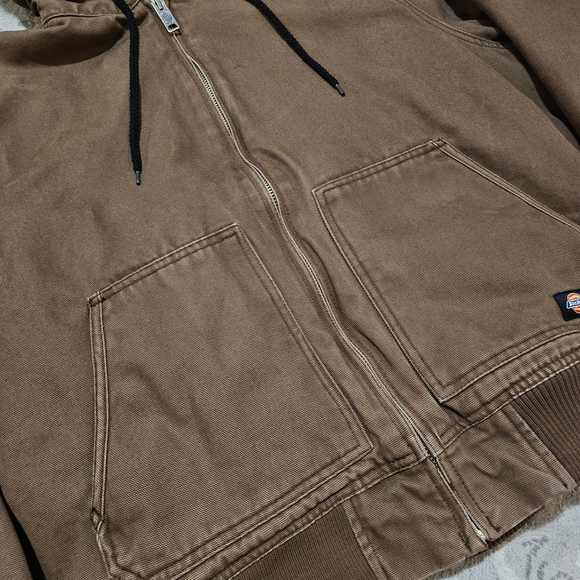 Vintage Dickies Brown Canvas Hooded Work Jacket - Picture 5 of 11